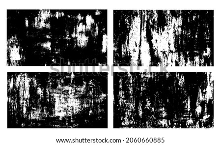 Rust and Paint Strokes on Old Metal Surface Grunge Textures Set
