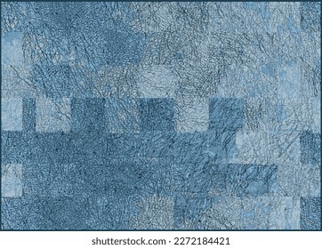 Rustenhaltiges, gekracktes, blaues, metallisches Lederhintergrund