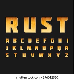 Rusted Metal Font Design