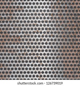 Rusted metal grid