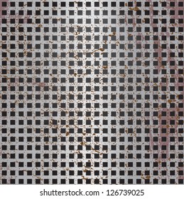 Rusted metal grid