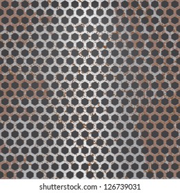 Rusted metal grid