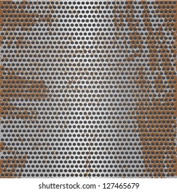 Rusted metal grid