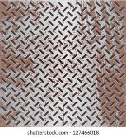 Rusted metal grid