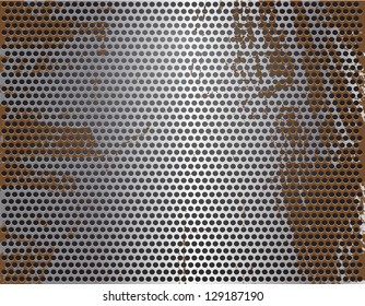 Rusted metal grid