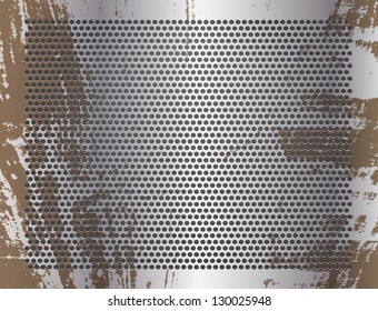 Rusted metal grid