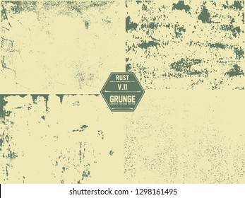 Rusted metal texture with dark stains and marks on a surface.