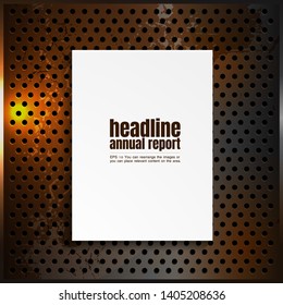 rusted metal texture, paper art abstract background, flyer brochure design, layout template background,  Business Vector illustration, you can place relevant content on the area.