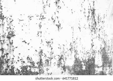 Rusted metal vintage effect background. Grunge black and white vector texture template for overlay artwork.