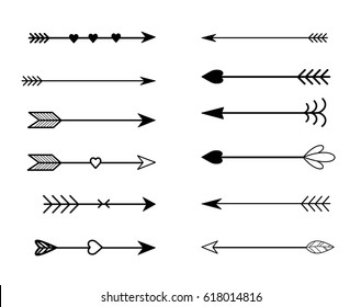 Rustic arrow set vector