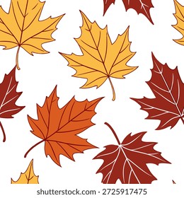 Rústico patrón de azulejos de hojas de otoño sin fisuras con rojos profundos naranjas y amarillos concepto como naranja rojo profundo y amarillo hojas de otoño crean un patrón de azulejos sin fisuras rústico perfecto para temas de otoño en Foto de archivo Concepto y espacio vacío en el lado izquierdo, sin texto --ar 7:2 --tile