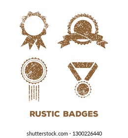 Rustic badge logo icon design template vector illustration