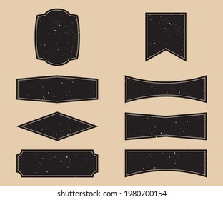 RUSTIC BANNER GRUNGE VINTAGE PANEL LOGO DESIGN TEMPLATE