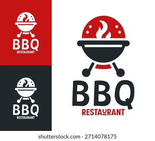 Un emblema rústico de barbacoa diseñado para los restaurantes de ahumadero y la marca de restaurantes de parrilla casual.