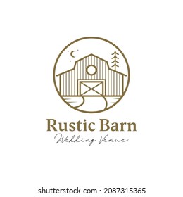 Rustic barn wedding venue logo design