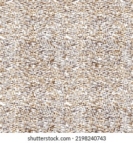 Rustic beige mottled linen woven texture. Seamless printed fabric pattern for tropical coastal style. Interior textile background.The dense texture of the old burlap, a fabric made of flax.