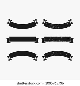 Rustic black banner and ribbon vector collection isolated on white background