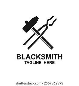 Rustic Blacksmith Forge Iron Anvil Foundry for Industrial Retro Workshop Logo Design. this design is perfect for handmade steel products creations