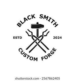 Rustic Blacksmith Forge Iron Anvil Foundry for Industrial Retro Workshop Logo Design. this design is perfect for handmade steel products creations