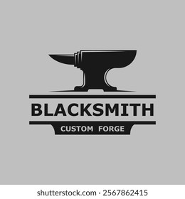 Rustic Blacksmith Forge Iron Anvil Foundry for Industrial Retro Workshop Logo Design. this design is perfect for handmade steel products creations