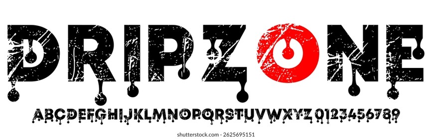 Un alfabeto audaz rústico con tipografía única y moderna en el fondo blanco, tipografía grunge, Ilustración vectorial