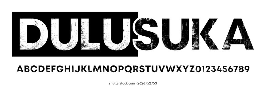 A Rustic Bold Alphabet with Unique and Modern Typeface on the White Background,Grunge Typeface, Vector Illustration