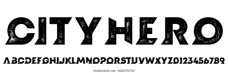 A Rustic Bold Alphabet with Unique and Modern Typeface on the White Background,Grunge Typeface, Vector Illustration