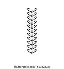 rustic branch with leaves design