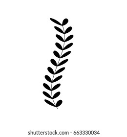 rustic branch with leaves design