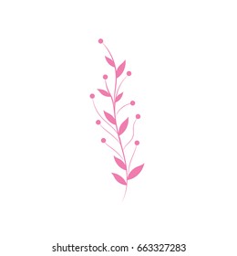 rustic branch with leaves and flowers