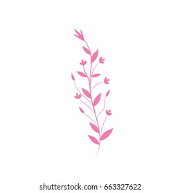 rustic branch with leaves and flowers