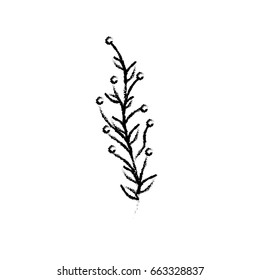 rustic branch with leaves and flowers