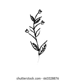 rustic branch with leaves and flowers