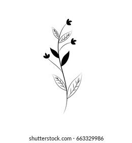 rustic branch with leaves and flowers