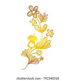 rustic branches flowers with leaves decoration