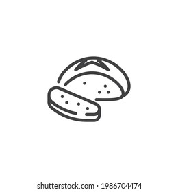 Rustic bread line icon. linear style sign for mobile concept and web design. French boule bread outline vector icon. Symbol, logo illustration. Vector graphics