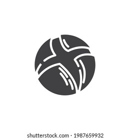 Rustic bread vector icon. filled flat sign for mobile concept and web design. Sourdough bread glyph icon. Symbol, logo illustration. Vector graphics