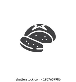 Rustic bread vector icon. filled flat sign for mobile concept and web design. French boule bread glyph icon. Symbol, logo illustration. Vector graphics