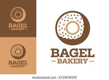 A rustic breakfast emblem featuring classic bagel imagery, perfect for bakery storefronts and morning-menu branding.