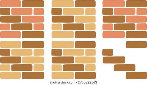 Rustic brick wall pattern in warm earthy tones with rounded edges texture background