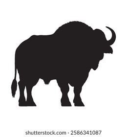 Rustic Buffalo Silhouette for Western and Cowboy-Themed Designs - Buffalo Vector - Buffalo Illustration
