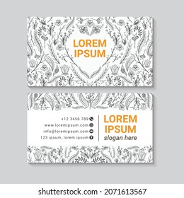 Rustic Business card template Gray