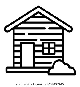Rustic Cabin Icon Element For Design