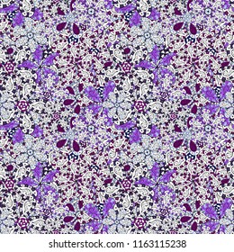 Rustic chic. Liberty style millefleurs. Floral meadow background for textile, wallpaper, covers, surface, print, gift wrap, scrapbooking, decoupage. Seamless folk pattern in small wild flowers.