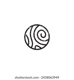 Rustic Circular Wood logo or icon design