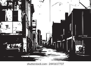 Rustic Cityscape: Grunge Buildings Texture