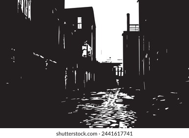 Rustic Cityscape: Grunge Buildings Texture