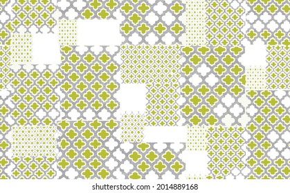 Rustic collage geometric blended with washed coat surface tile jacquard texture digital printing pattern design. Yarns for sports style. Vector fabric seamless  Abstract natural textured