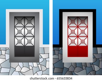 Rustic Colonial window vector illustration