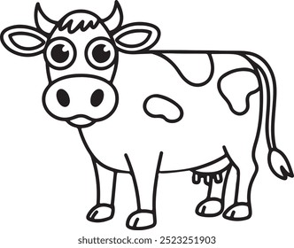 Rustic Cow vector art design, symbolizing agriculture and nature, perfect for farm-themed branding and creative projects.